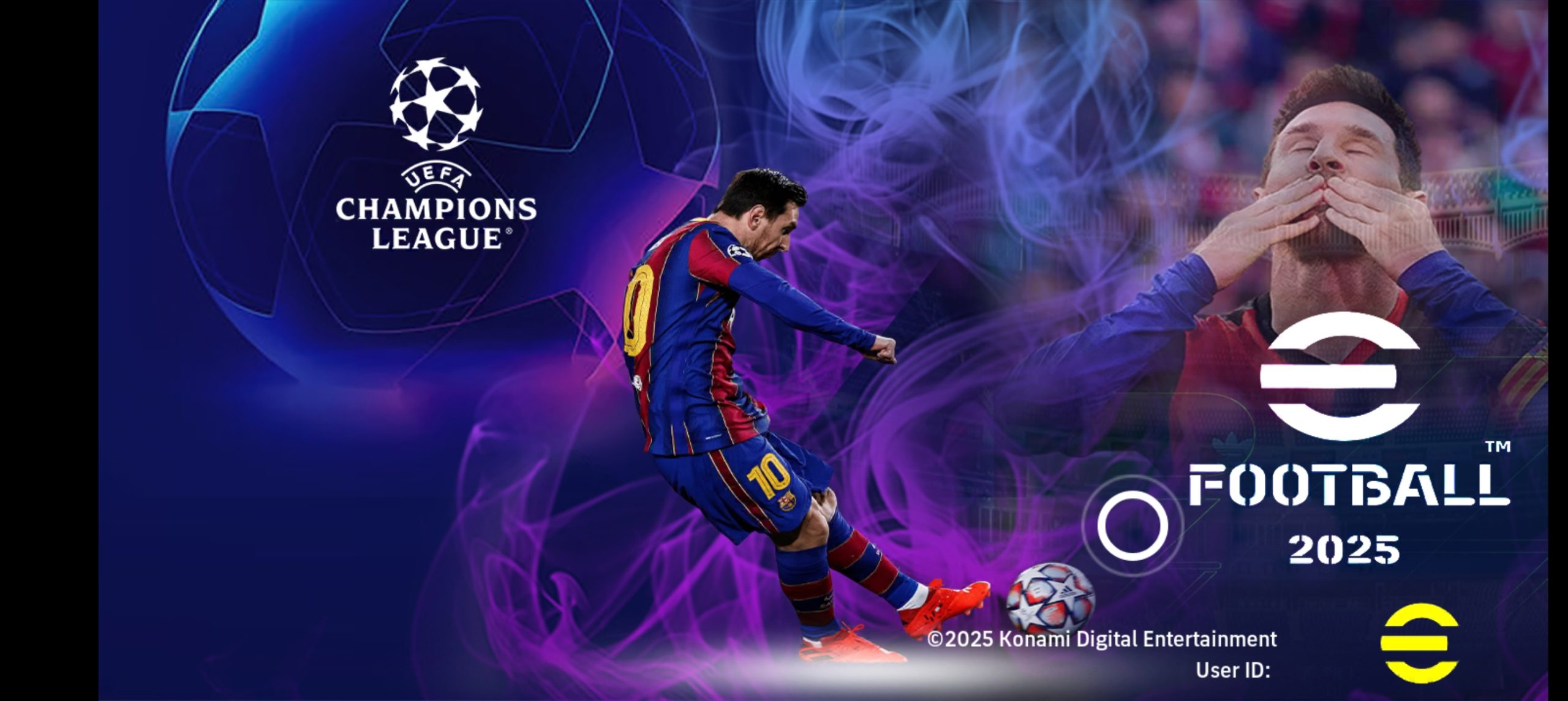 Leo Messi UEFA Champions League patch for eFootball 2025 Mobile